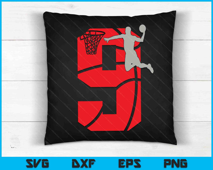 Kids 9 Year Old 9th Basketball Birthday Party Theme SVG PNG Cutting Printable Files Kids 9 Year Old 9th Basketball Birthday Party Theme SVG PNG Cutting Printable Files