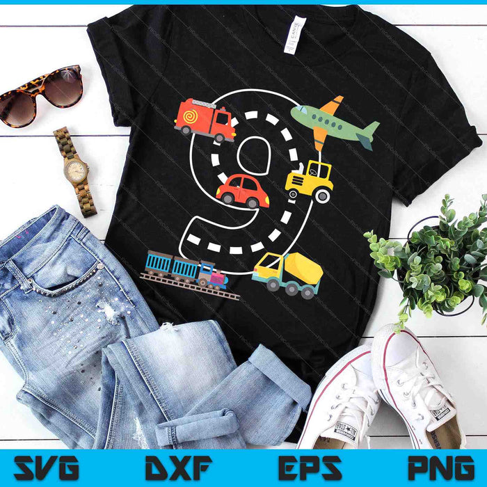Kids 9 Year Old Transportation Birthday Car Train Plane 9th SVG PNG Digital Printable Files Kids 9 Year Old Transportation Birthday Car Train Plane 9th SVG PNG Digital Printable Files