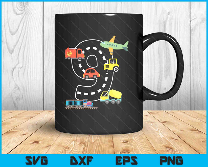 Kids 9 Year Old Transportation Birthday Car Train Plane 9th SVG PNG Digital Printable Files Kids 9 Year Old Transportation Birthday Car Train Plane 9th SVG PNG Digital Printable Files