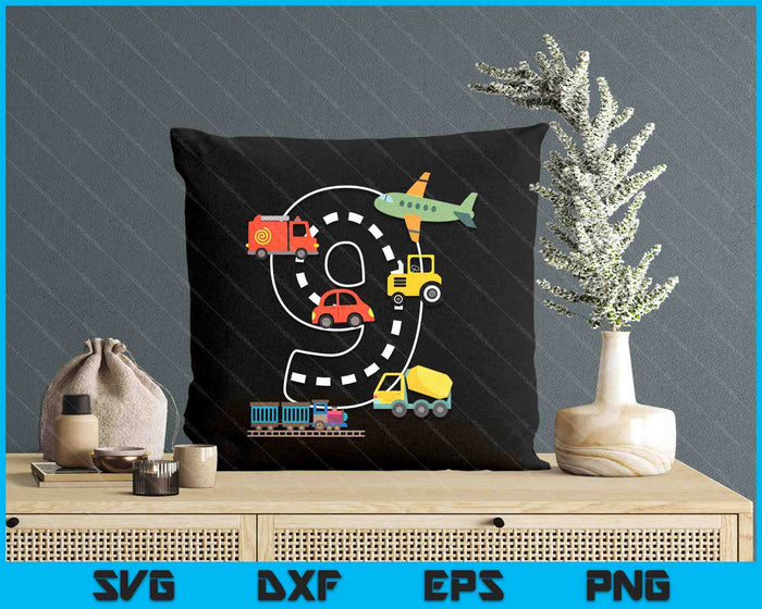 Kids 9 Year Old Transportation Birthday Car Train Plane 9th SVG PNG Digital Printable Files Kids 9 Year Old Transportation Birthday Car Train Plane 9th SVG PNG Digital Printable Files