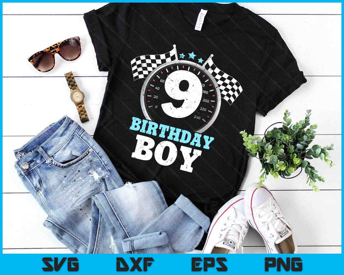 Kids 9th Birthday Boy 9 Nine Race Car Birthday Racing Car Flag SVG PNG Digital Printable Files Kids 9th Birthday Boy 9 Nine Race Car Birthday Racing Car Flag SVG PNG Digital Printable Files