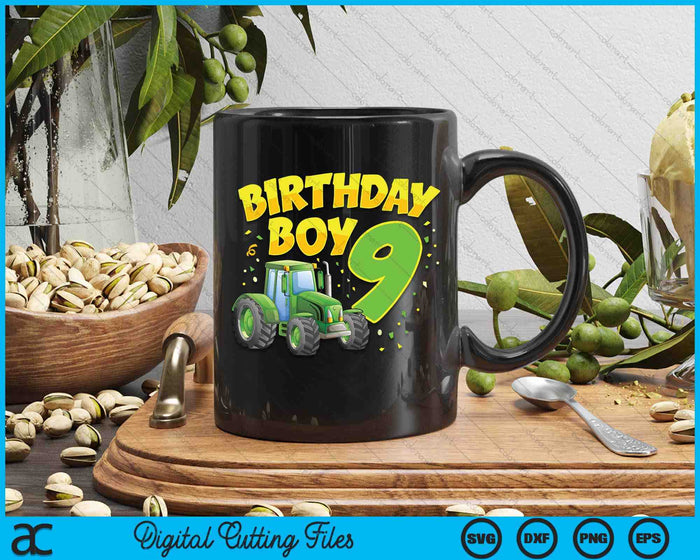 Kids 9th Birthday Boy 9 Year Old Farm Truck Tractor Party SVG PNG Digital Cutting File Kids 9th Birthday Boy 9 Year Old Farm Truck Tractor Party SVG PNG Digital Cutting File