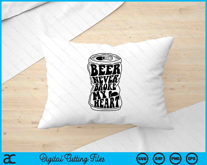 Long Neck Ice Cold Beer Never Broke My Heart Retro SVG PNG Cutting Printable Files