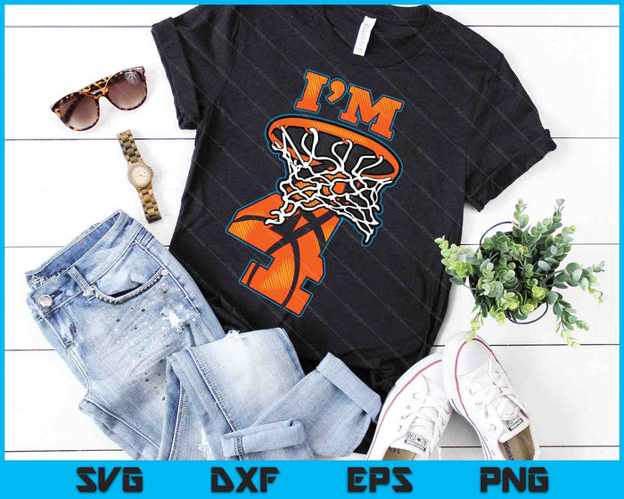 Kids basketbal ik ben 4 jongen meisje 4e verjaardag cadeau SVG PNG digitale snijbestanden Kids basketbal ik ben 4 jongen meisje 4e verjaardag cadeau SVG PNG digitale snijbestanden