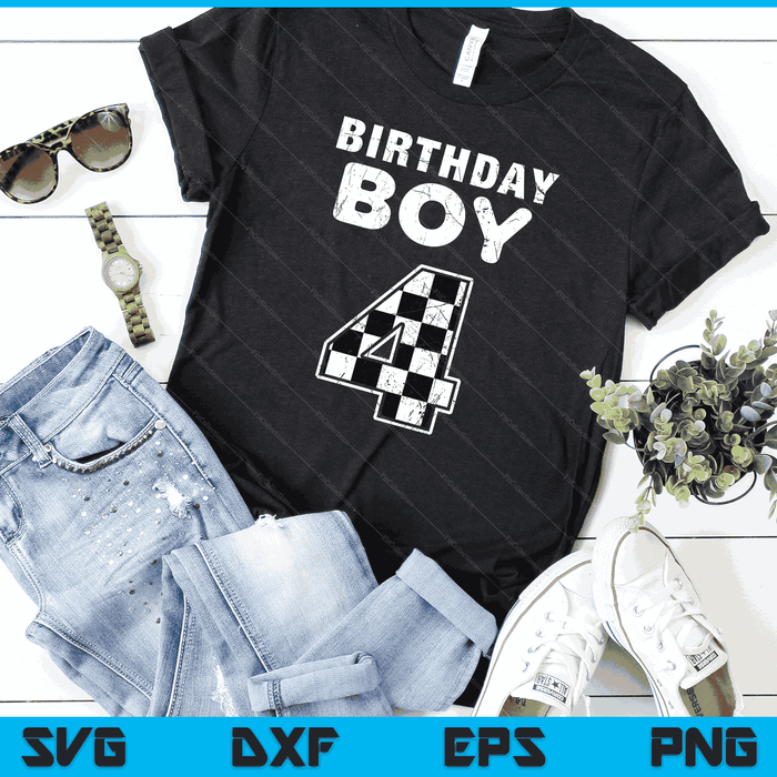 Kids Birthday Boy 4 Two Race Car 4th Birthday Racing Car Driver SVG PNG Digital Cutting Files Kids Birthday Boy 4 Two Race Car 4th Birthday Racing Car Driver SVG PNG Digital Cutting Files