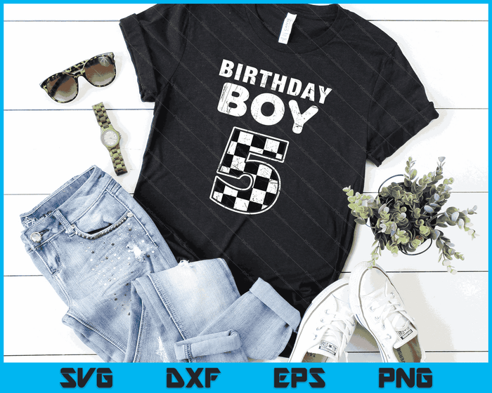 Kids Birthday Boy 5 Two Race Car 5th Birthday Racing Car Driver SVG PNG Digital Cutting Files Kids Birthday Boy 5 Two Race Car 5th Birthday Racing Car Driver SVG PNG Digital Cutting Files