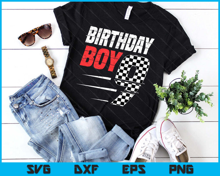 Kids Birthday Boy 9 Nine Racing Flag 9th Birthday Race Car SVG PNG Digital Cutting Files Kids Birthday Boy 9 Nine Racing Flag 9th Birthday Race Car SVG PNG Digital Cutting Files
