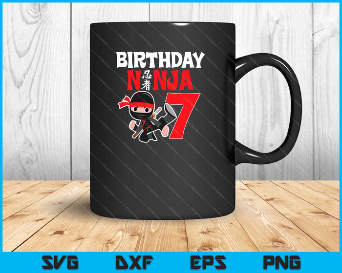 Kinderen verjaardag Ninja 7-jarige verjaardag SVG PNG snijden afdrukbare bestanden Kinderen verjaardag Ninja 7-jarige verjaardag SVG PNG snijden afdrukbare bestanden