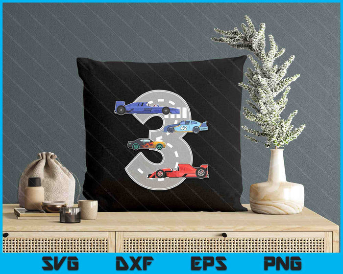 Kids Birthday Party Boy 3 Three Race Car 3rd Driver Racing Car SVG PNG Digital Printable Files Kids Birthday Party Boy 3 Three Race Car 3rd Driver Racing Car SVG PNG Digital Printable Files