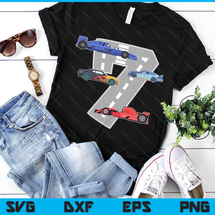 Kids Birthday Party Boy 7 Seven Race Car 7th Driver Racing Car SVG PNG Digital Printable Files Kids Birthday Party Boy 7 Seven Race Car 7th Driver Racing Car SVG PNG Digital Printable Files