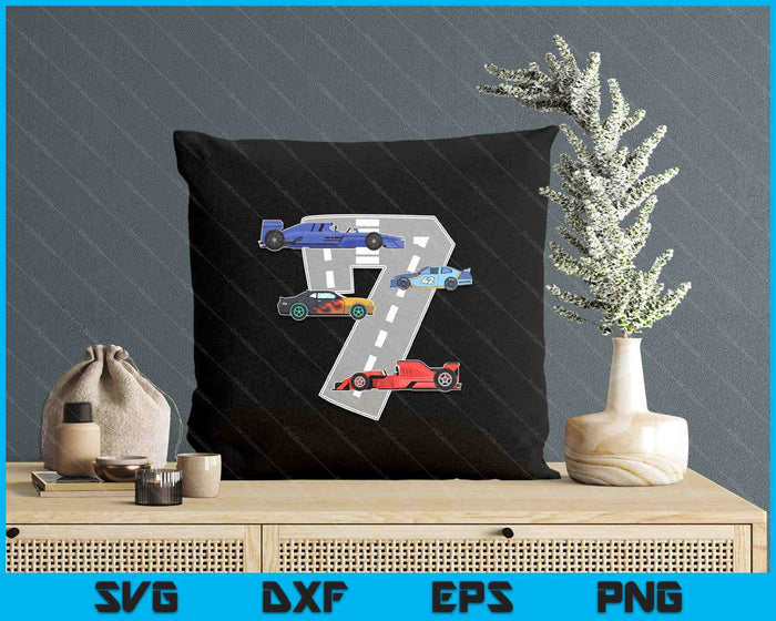 Kids Birthday Party Boy 7 Seven Race Car 7th Driver Racing Car SVG PNG Digital Printable Files Kids Birthday Party Boy 7 Seven Race Car 7th Driver Racing Car SVG PNG Digital Printable Files