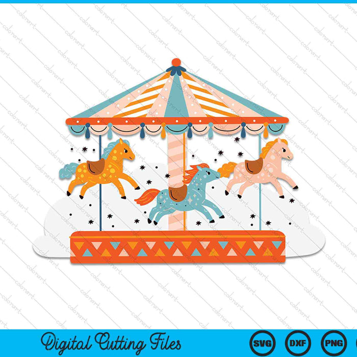 Kids Carousel Carnival Circus Pony Ride SVG PNG Digital Cutting Files Kids Carousel Carnival Circus Pony Ride SVG PNG Digital Cutting Files