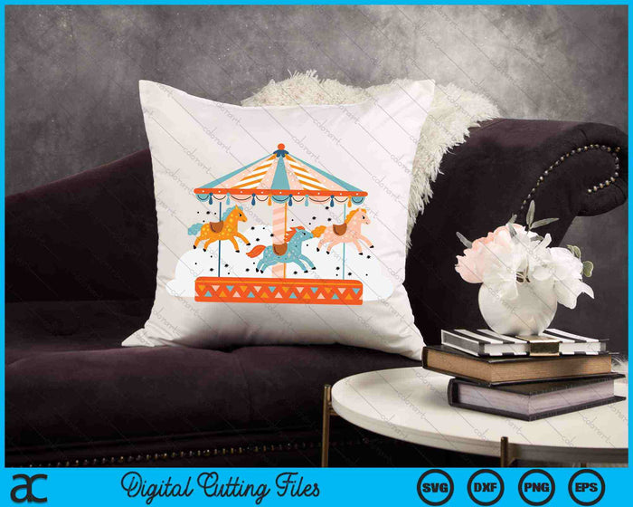 Kids Carousel Carnival Circus Pony Ride SVG PNG Digital Cutting Files Kids Carousel Carnival Circus Pony Ride SVG PNG Digital Cutting Files