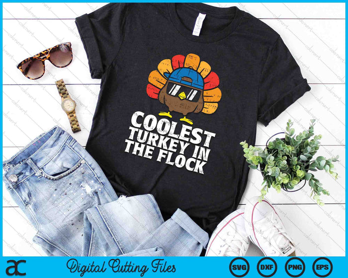 Kids Coolest Turkey In The Flock Toddler Boys Thanksgiving Kids SVG PNG Digital Cutting Files Kids Coolest Turkey In The Flock Toddler Boys Thanksgiving Kids SVG PNG Digital Cutting Files