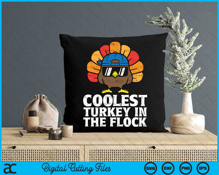 Kids Coolest Turkey In The Flock Toddler Boys Thanksgiving Kids SVG PNG Digital Cutting Files Kids Coolest Turkey In The Flock Toddler Boys Thanksgiving Kids SVG PNG Digital Cutting Files