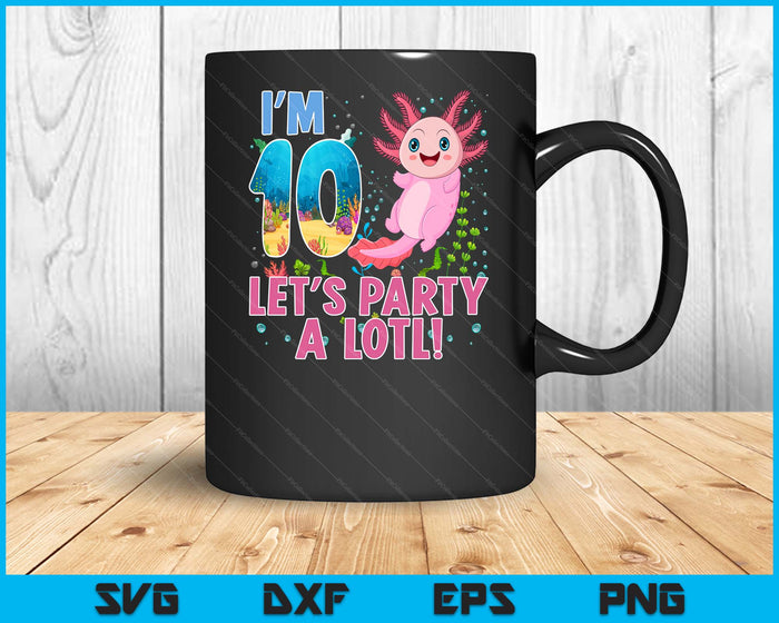 Kids Cute Axolotl Motif 10 year old Axolotl Lover 10th Birthday SVG PNG Digital Printable Files Kids Cute Axolotl Motif 10 year old Axolotl Lover 10th Birthday SVG PNG Digital Printable Files