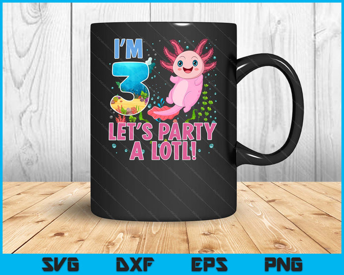 Kids Cute Axolotl Motif 3 year old Axolotl Lover 3th Birthday SVG PNG Digital Printable Files Kids Cute Axolotl Motif 3 year old Axolotl Lover 3th Birthday SVG PNG Digital Printable Files