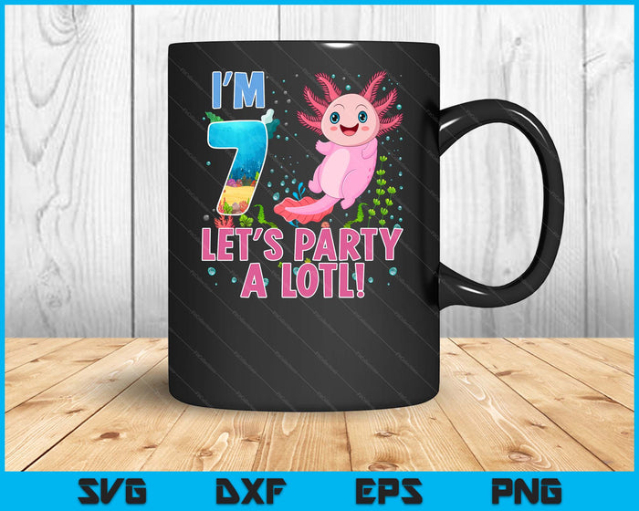 Kids Cute Axolotl Motif 7 year old Axolotl Lover 7th Birthday SVG PNG Digital Printable Files Kids Cute Axolotl Motif 7 year old Axolotl Lover 7th Birthday SVG PNG Digital Printable Files