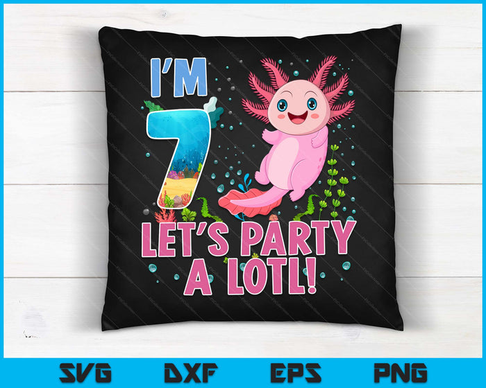 Kids Cute Axolotl Motif 7 year old Axolotl Lover 7th Birthday SVG PNG Digital Printable Files Kids Cute Axolotl Motif 7 year old Axolotl Lover 7th Birthday SVG PNG Digital Printable Files
