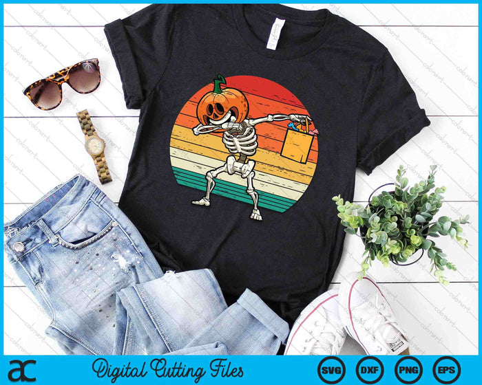 Kids Dabbing Pumpkin Skeleton Candy Retro SVG PNG Digital Cutting File Kids Dabbing Pumpkin Skeleton Candy Retro SVG PNG Digital Cutting File