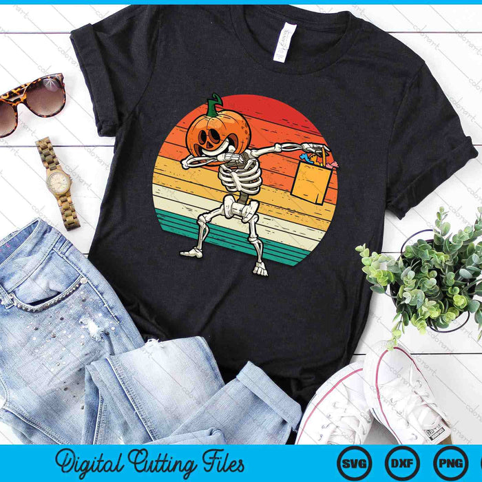 Kids Dabbing Pumpkin Skeleton Candy Retro SVG PNG Digital Cutting File Kids Dabbing Pumpkin Skeleton Candy Retro SVG PNG Digital Cutting File