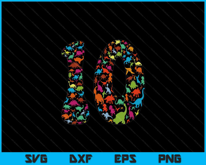 Kids Dinosaur 10th Birthday Boy 10 Years T-Rex Party Rawr I'm 10 SVG PNG Digital Cutting Files Kids Dinosaur 10th Birthday Boy 10 Years T-Rex Party Rawr I'm 10 SVG PNG Digital Cutting Files