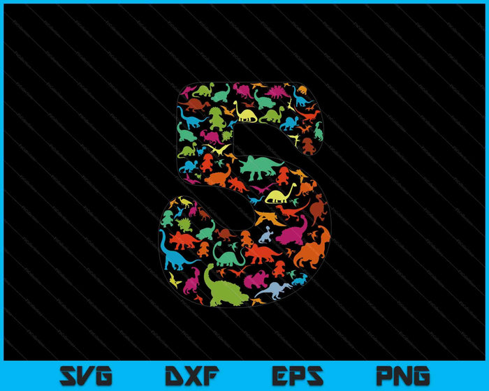 Kids Dinosaur 5th Birthday Boy 5 Years T-Rex Party Rawr I'm 5 SVG PNG Digital Cutting Files Kids Dinosaur 5th Birthday Boy 5 Years T-Rex Party Rawr I'm 5 SVG PNG Digital Cutting Files