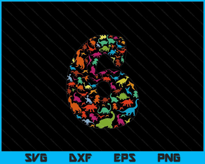 Kids Dinosaur 6th Birthday Boy 6 Years T-Rex Party Rawr I'm 6 SVG PNG Digital Cutting Files Kids Dinosaur 6th Birthday Boy 6 Years T-Rex Party Rawr I'm 6 SVG PNG Digital Cutting Files