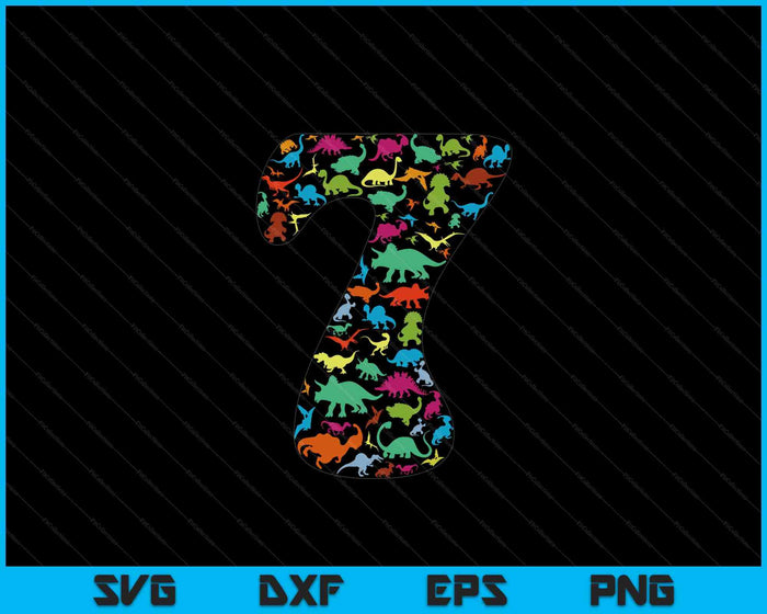 Kids Dinosaur 7th Birthday Boy 7 Years T-Rex Party Rawr I'm 7 SVG PNG Digital Cutting Files Kids Dinosaur 7th Birthday Boy 7 Years T-Rex Party Rawr I'm 7 SVG PNG Digital Cutting Files