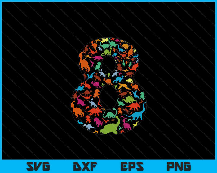 Kids Dinosaur 8th Birthday Boy 8 Years T-Rex Party Rawr I'm 8 SVG PNG Digital Cutting Files Kids Dinosaur 8th Birthday Boy 8 Years T-Rex Party Rawr I'm 8 SVG PNG Digital Cutting Files