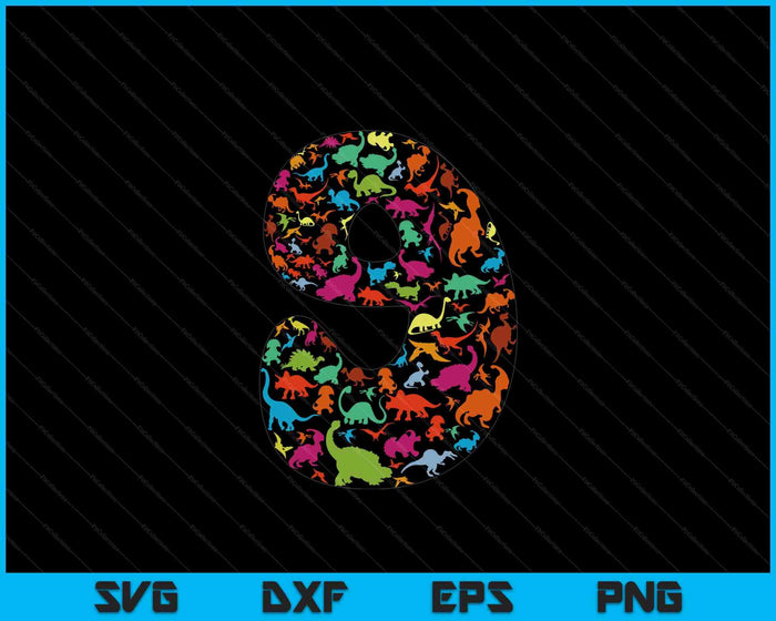 Kids Dinosaur 9th Birthday Boy 9 Years T-Rex Party Rawr I'm 9 SVG PNG Digital Cutting Files Kids Dinosaur 9th Birthday Boy 9 Years T-Rex Party Rawr I'm 9 SVG PNG Digital Cutting Files