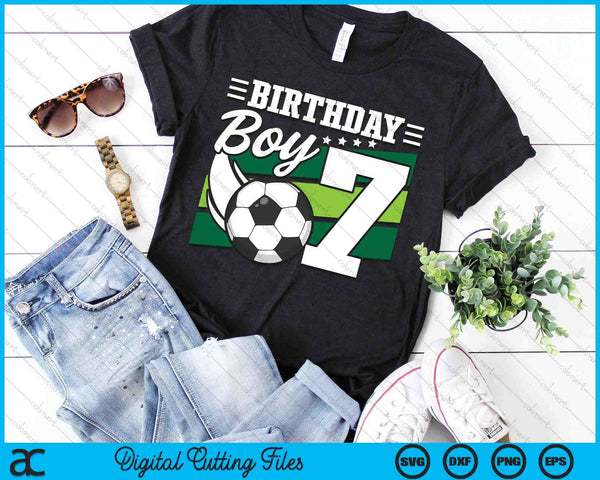 Kids Soccer Birthday Party 7 Year Old Boy 7th Birthday SVG PNG Digital Cutting Files