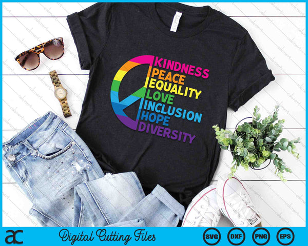 Kindness Peace Equality Love Inclusion Hope Diversity SVG PNG Digital Cutting Files