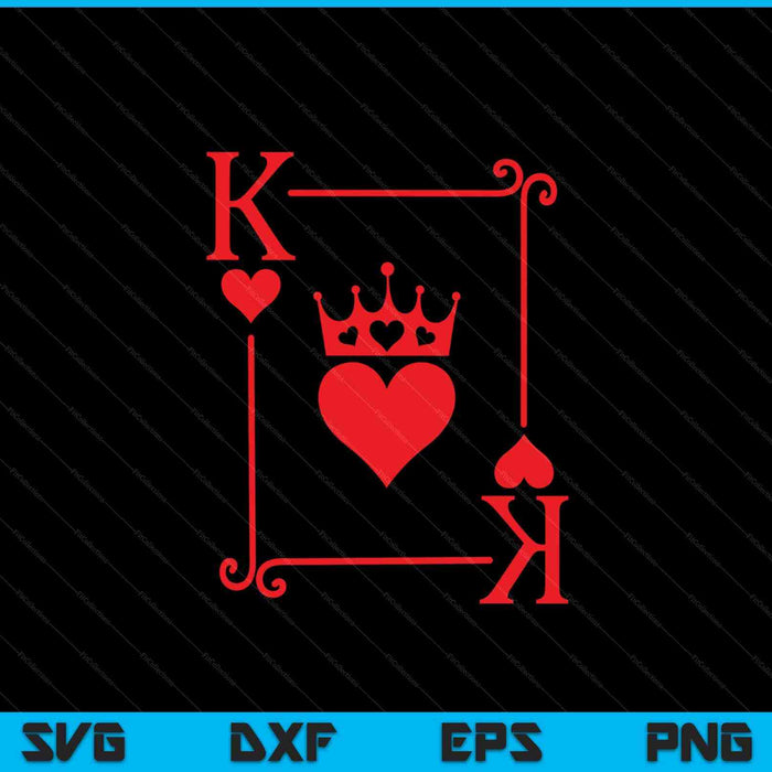 Koning en koningin van harten SVG PNG snijden afdrukbare bestanden Koning en koningin van harten SVG PNG snijden afdrukbare bestanden