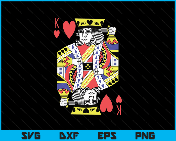 King of Hearts Playing Card Halloween Costume Valentines Men SVG PNG Digital Printable Files King of Hearts Playing Card Halloween Costume Valentines Men SVG PNG Digital Printable Files