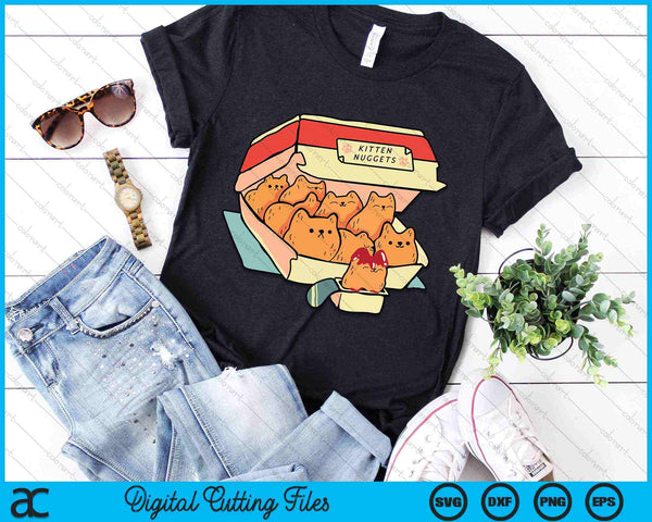 Kitten Nuggets Comida rápida Gato y pollo Nugget Amante Cita SVG PNG Cortar archivos imprimibles