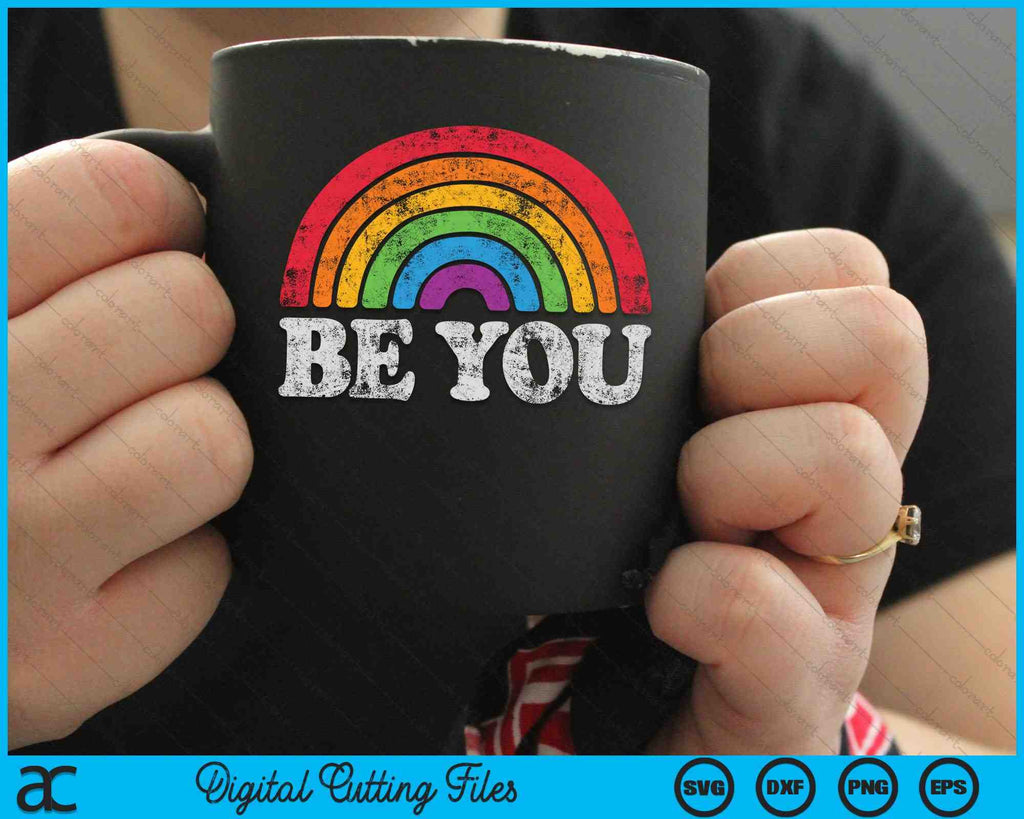 LGBTQ Be You Gay Pride LGBT Ally Rainbow Flag SVG PNG Archivos ...