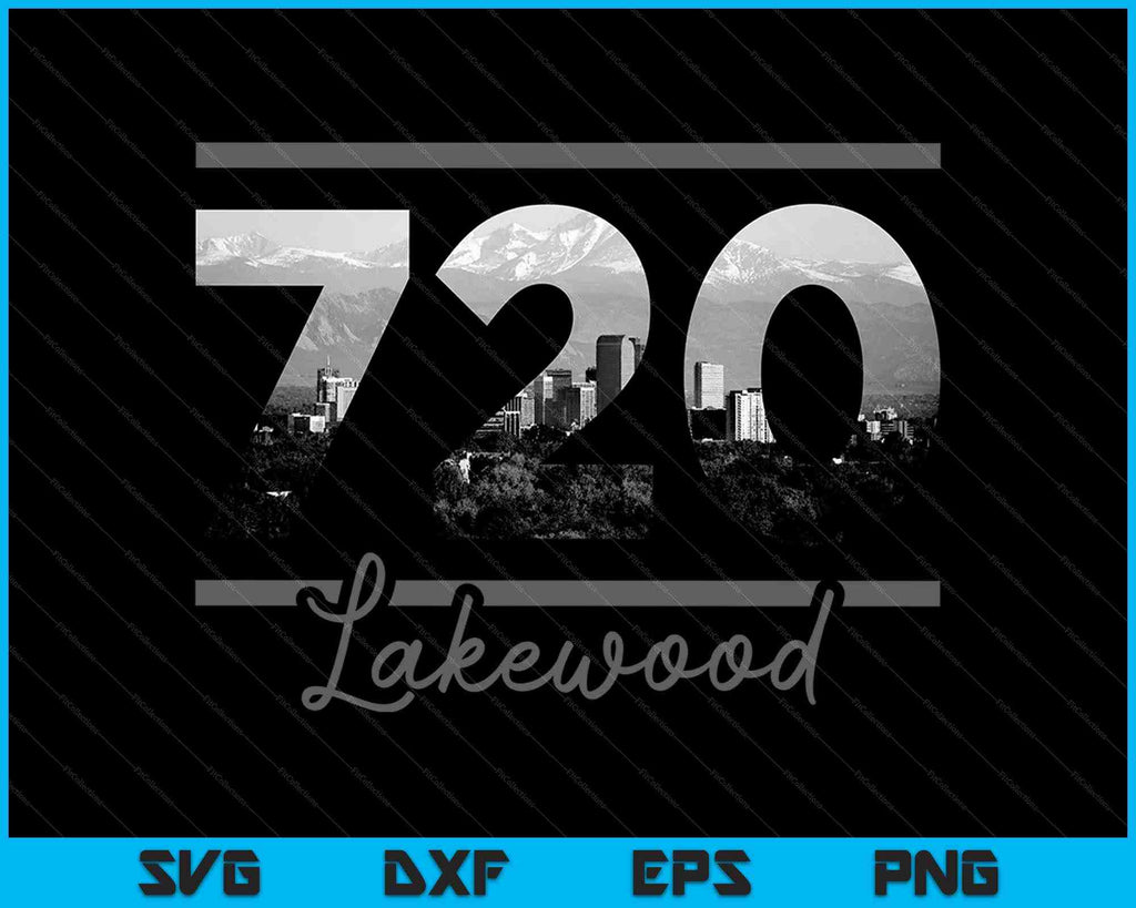 Lakewood 720 Area Code Skyline Colorado Vintage SVG PNG Files â creativeusarts