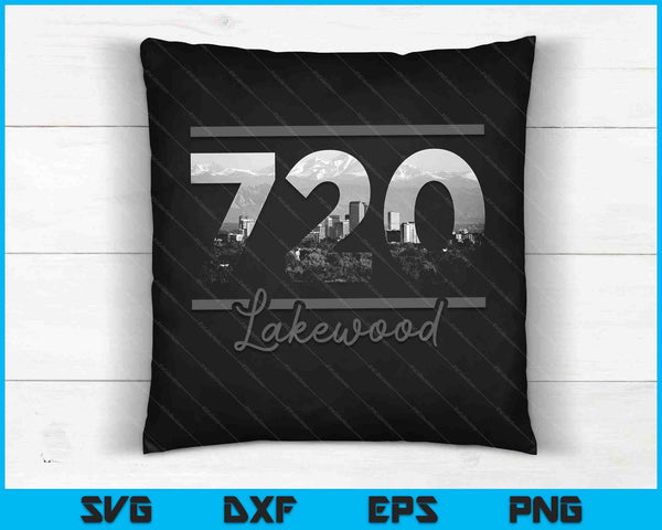 Lakewood 720 Area Code Skyline Colorado Vintage SVG PNG Cutting Printable Files