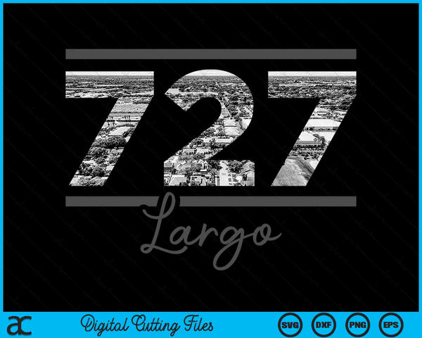 Largo 727 Area Code Skyline Florida Vintage SVG PNG Digital Cutting Files
