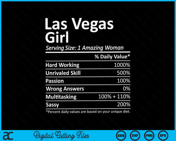Las Vegas Girl NV Nevada Funny City Home Roots SVG PNG Cutting Printable Files