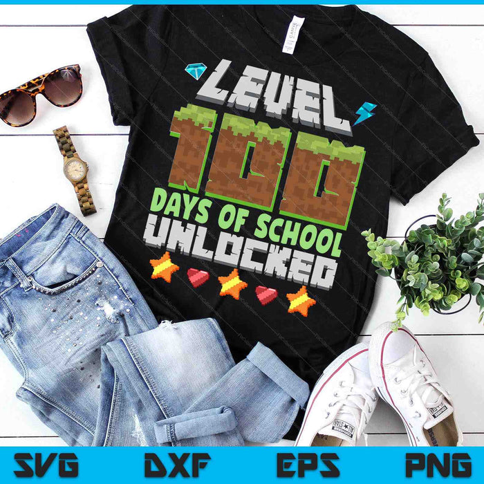 Level 100 Days Of School Unlocked Gaming SVG PNG Digital Printable Files Level 100 Days Of School Unlocked Gaming SVG PNG Digital Printable Files