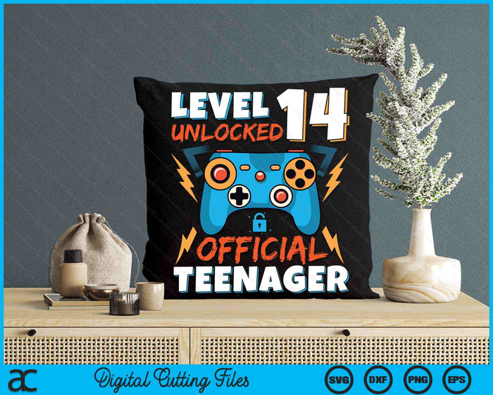 Level 14 Unlocked Official Teenager Video Game 14th Birthday SVG PNG Digital Printable Files Level 14 Unlocked Official Teenager Video Game 14th Birthday SVG PNG Digital Printable Files