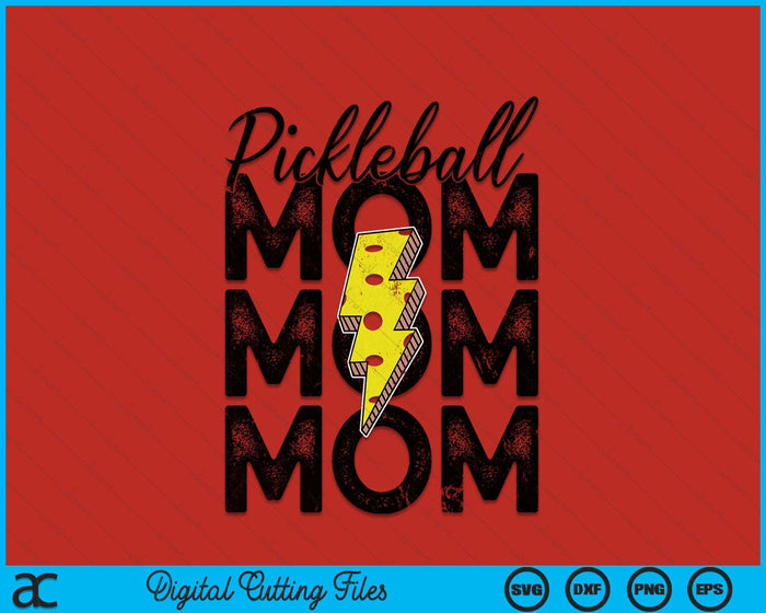 Lightning Bolt Pickleball Mom SVG PNG Digital Printable Files Lightning Bolt Pickleball Mom SVG PNG Digital Printable Files