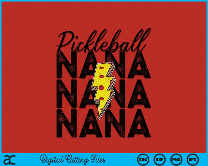 Lightning Bolt Pickleball Nana SVG PNG Digital Printable Files Lightning Bolt Pickleball Nana SVG PNG Digital Printable Files
