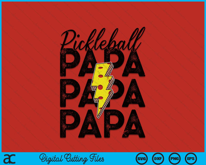 Lightning Bolt Pickleball Papa SVG PNG Digital Printable Files Lightning Bolt Pickleball Papa SVG PNG Digital Printable Files