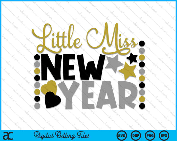 Little Miss New Year Cute little Girls SVG PNG Digital Cutting Files