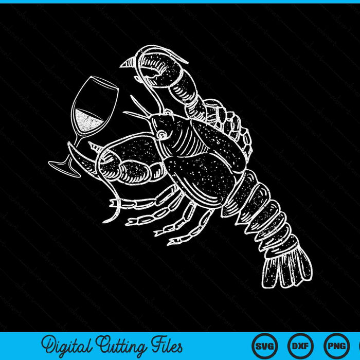 Lobster Wine Drinking Shirt Funny Beach Cruise Vacation SVG PNG Digital Cutting File
