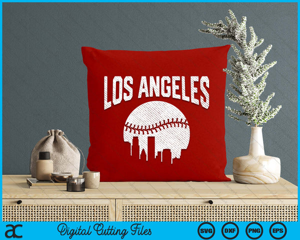 Los Angeles City California Baseball Skyline Vintage Souvenir SVG PNG Digital Printable Files