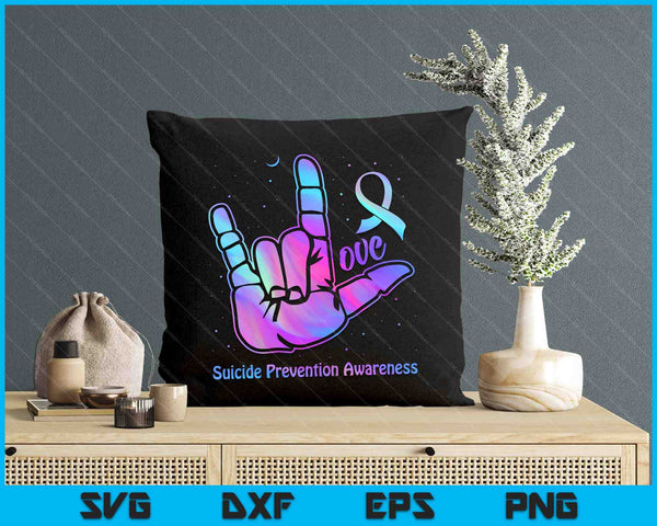 Love Hand Sign Suicide Prevention Awareness Week September SVG PNG Digital Printable Files